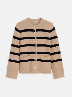 Provence Stripe Sweater Jacket In Cotton Cashmere