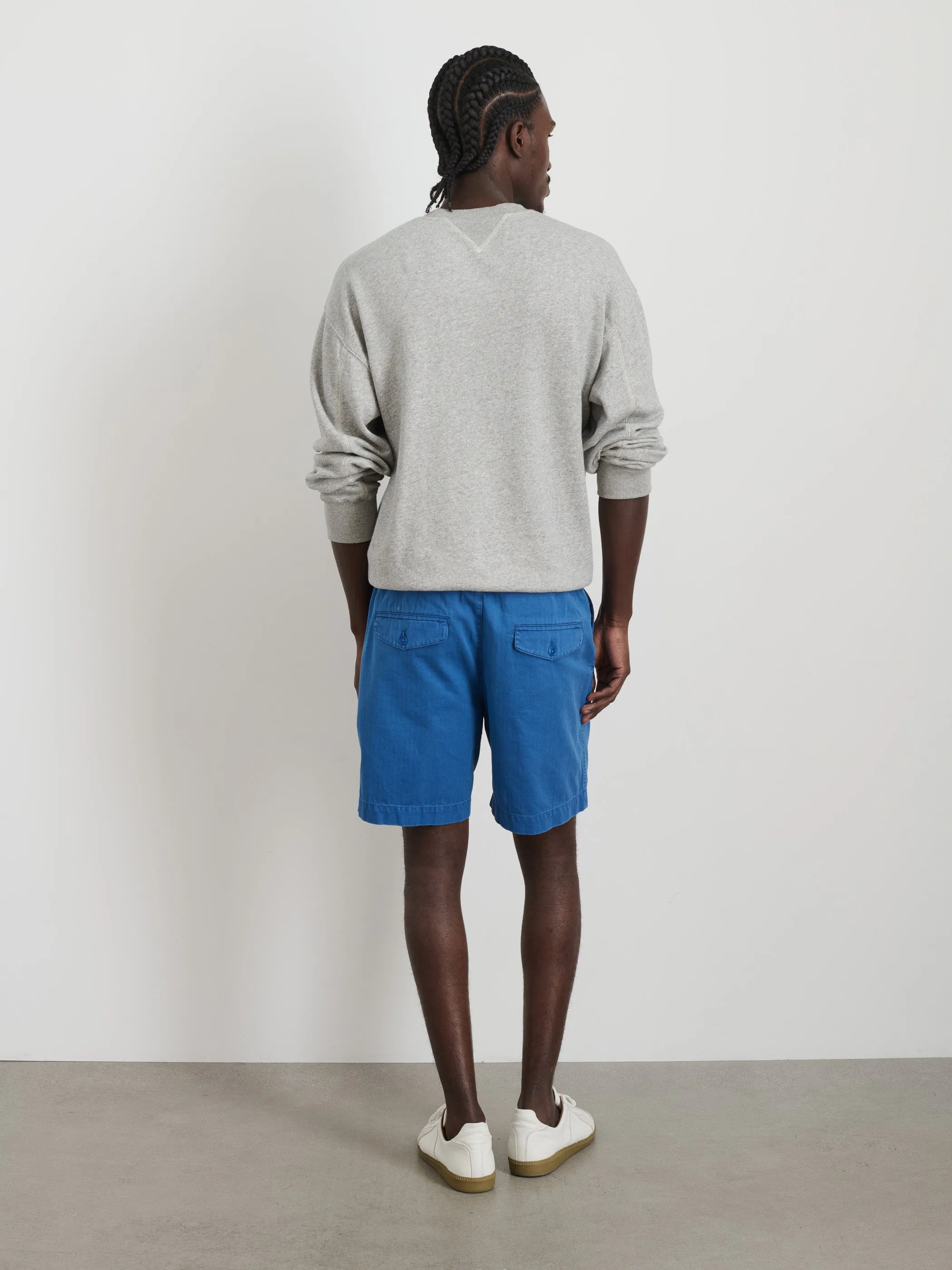 Pull On Short In Cotton Herringbone