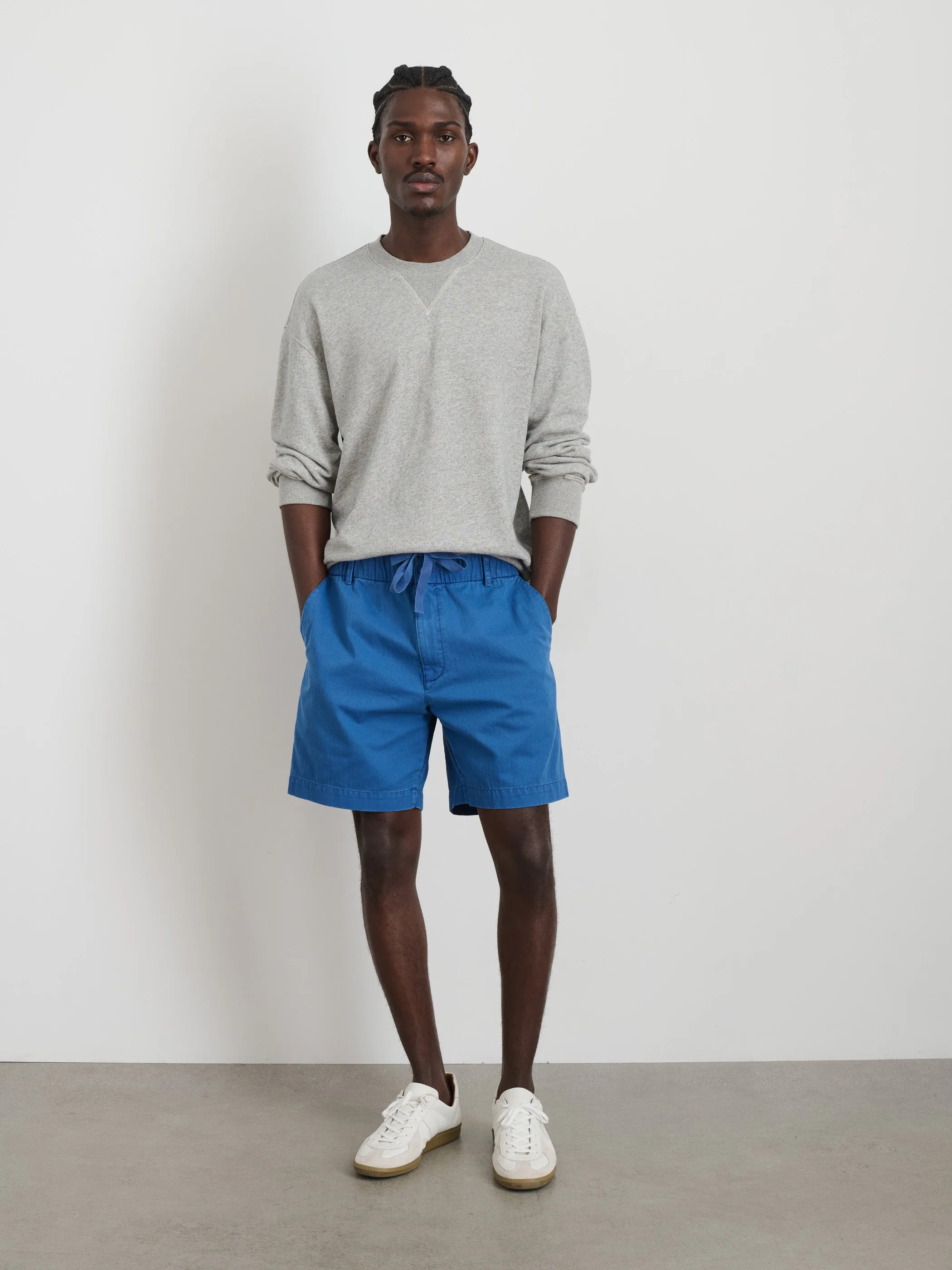Pull On Short In Cotton Herringbone