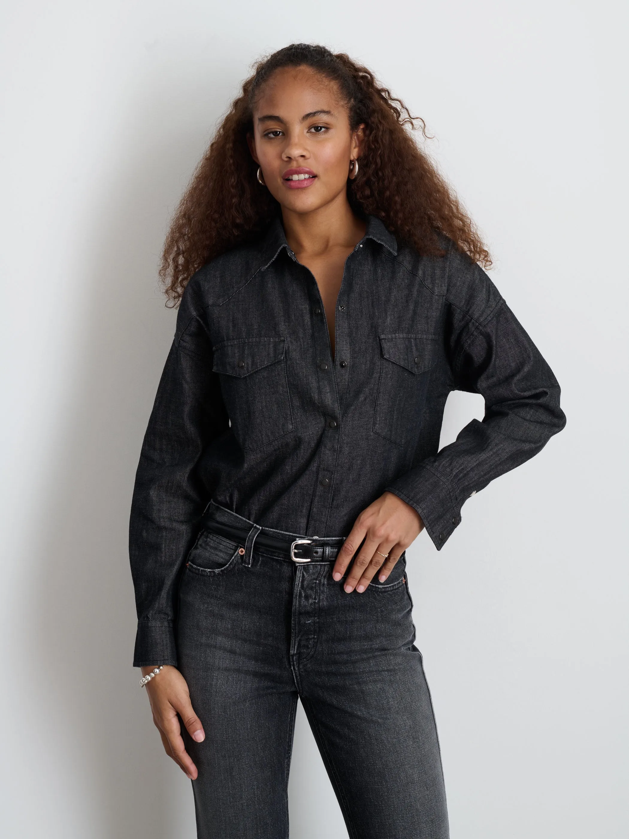 Santa Fe Shirt in Black Denim