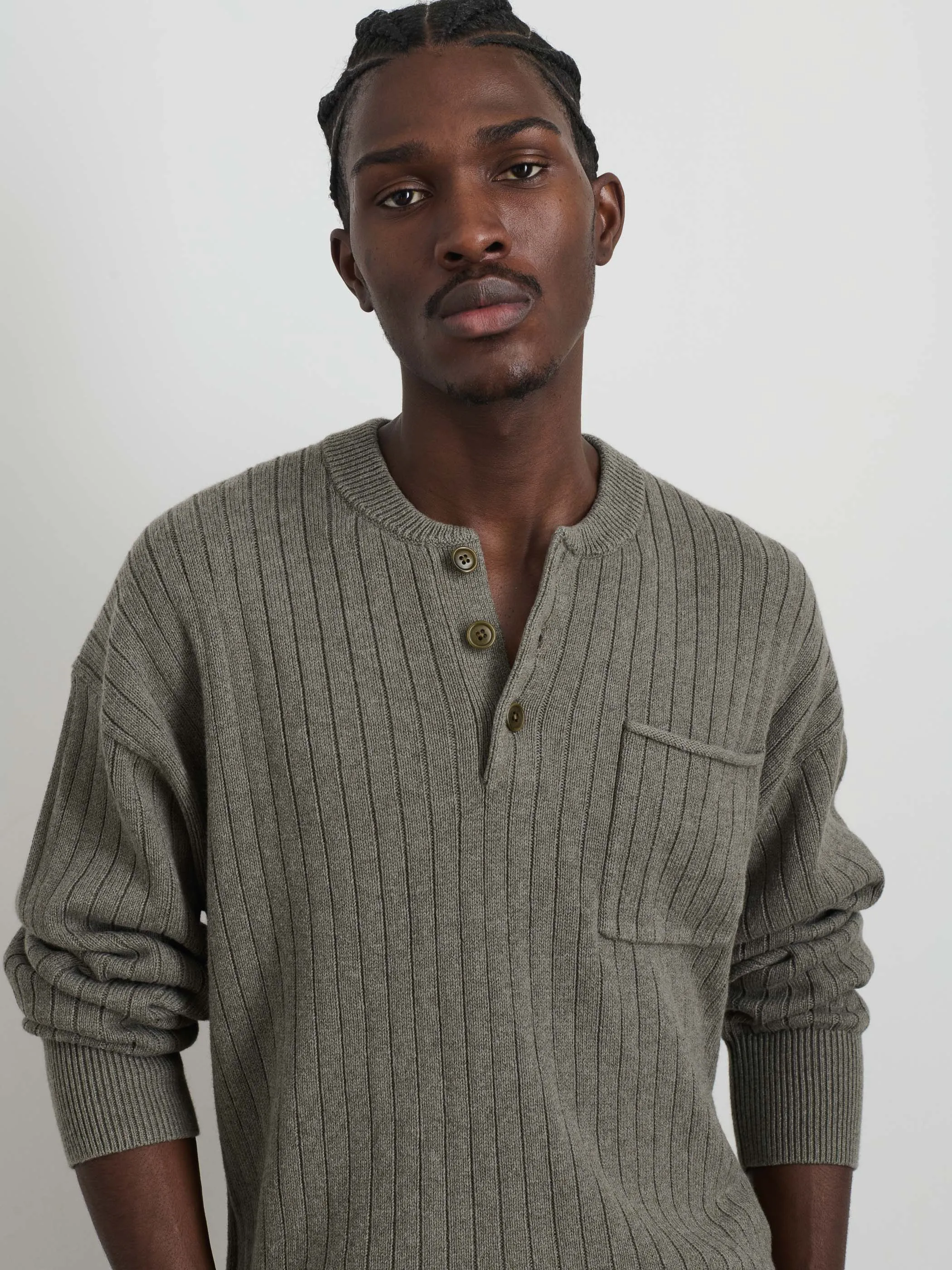 Sawyer Ribbed Henley Sweater
