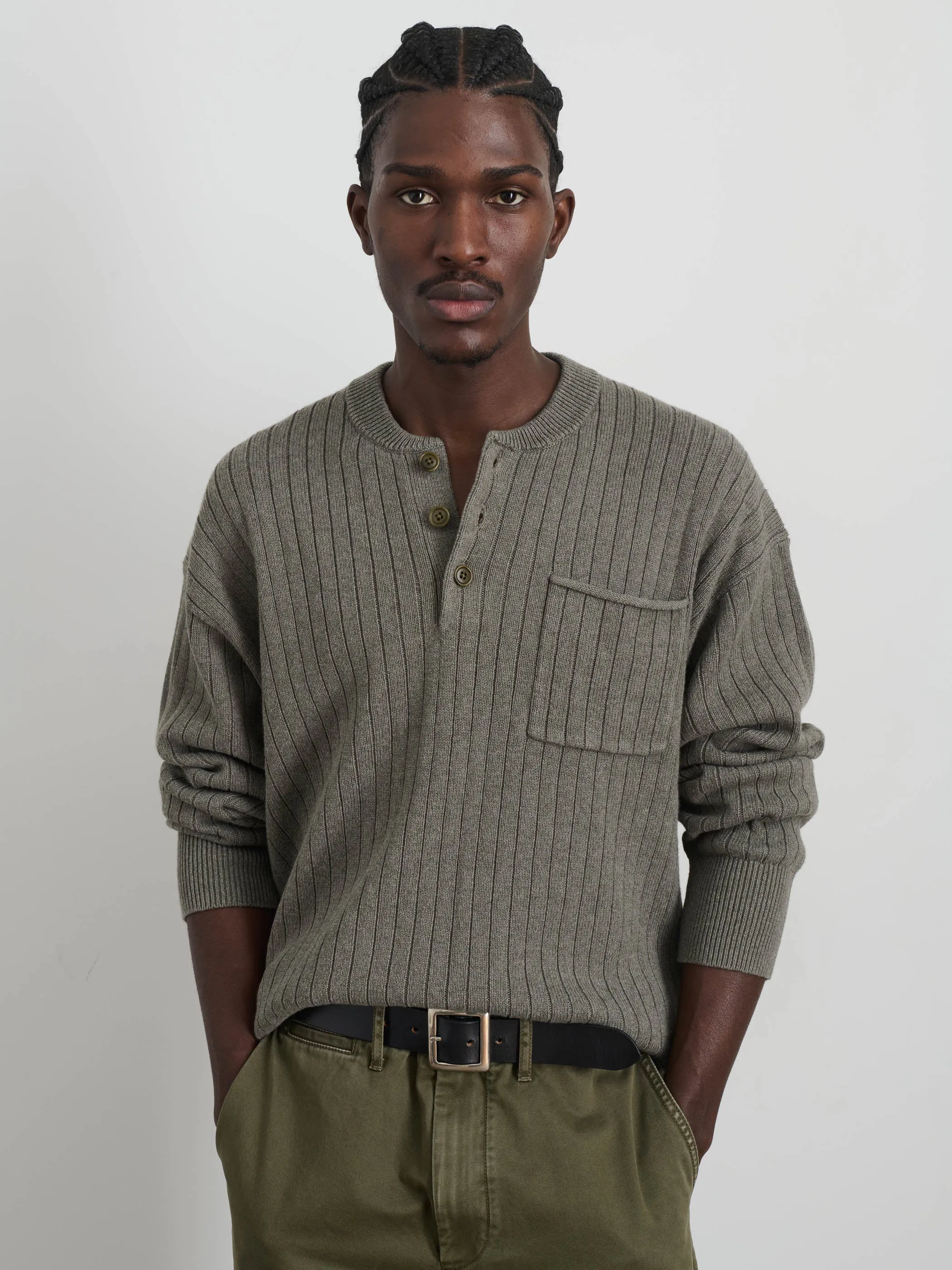 Sawyer Ribbed Henley Sweater