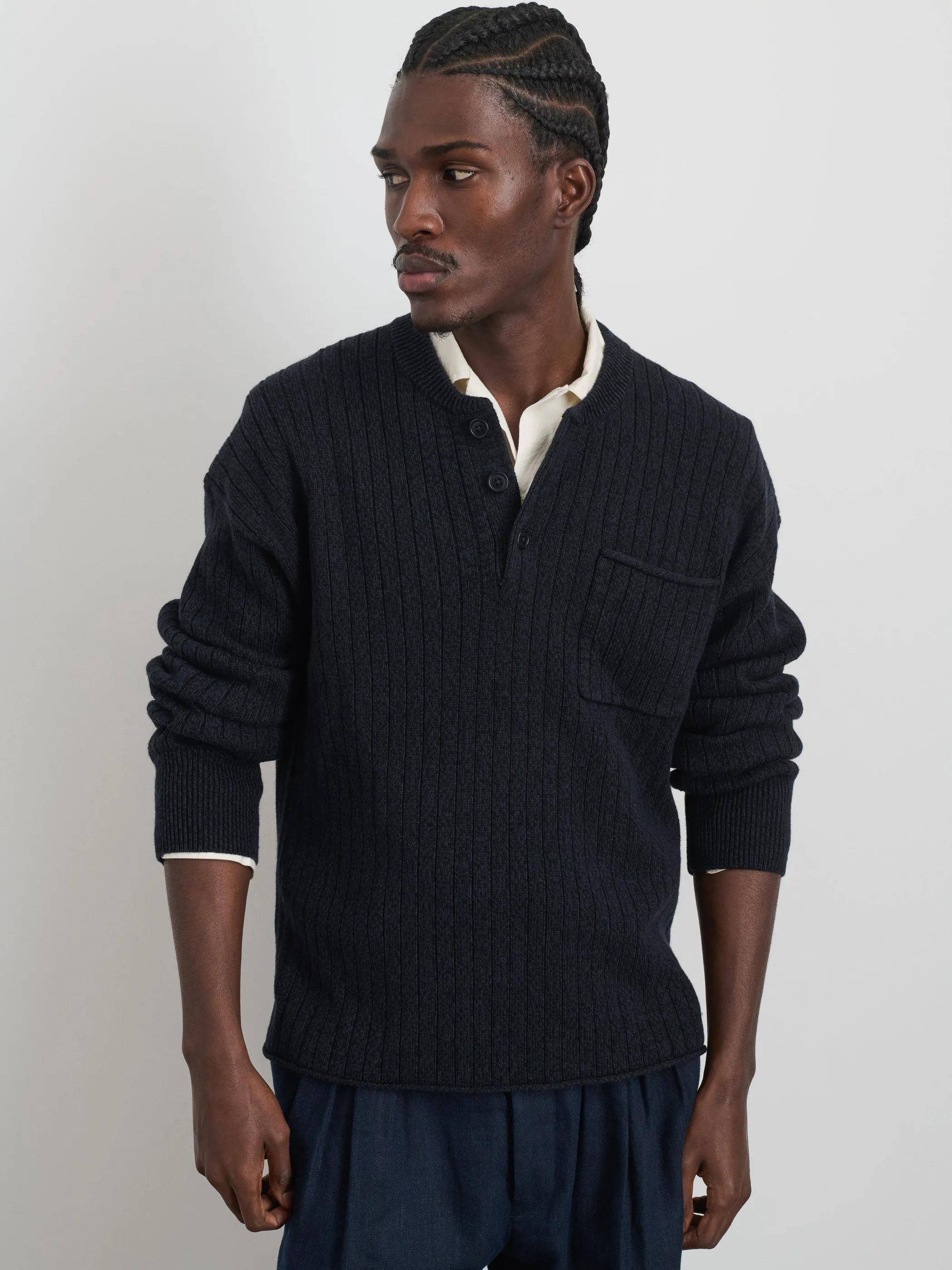 Sawyer Ribbed Henley Sweater
