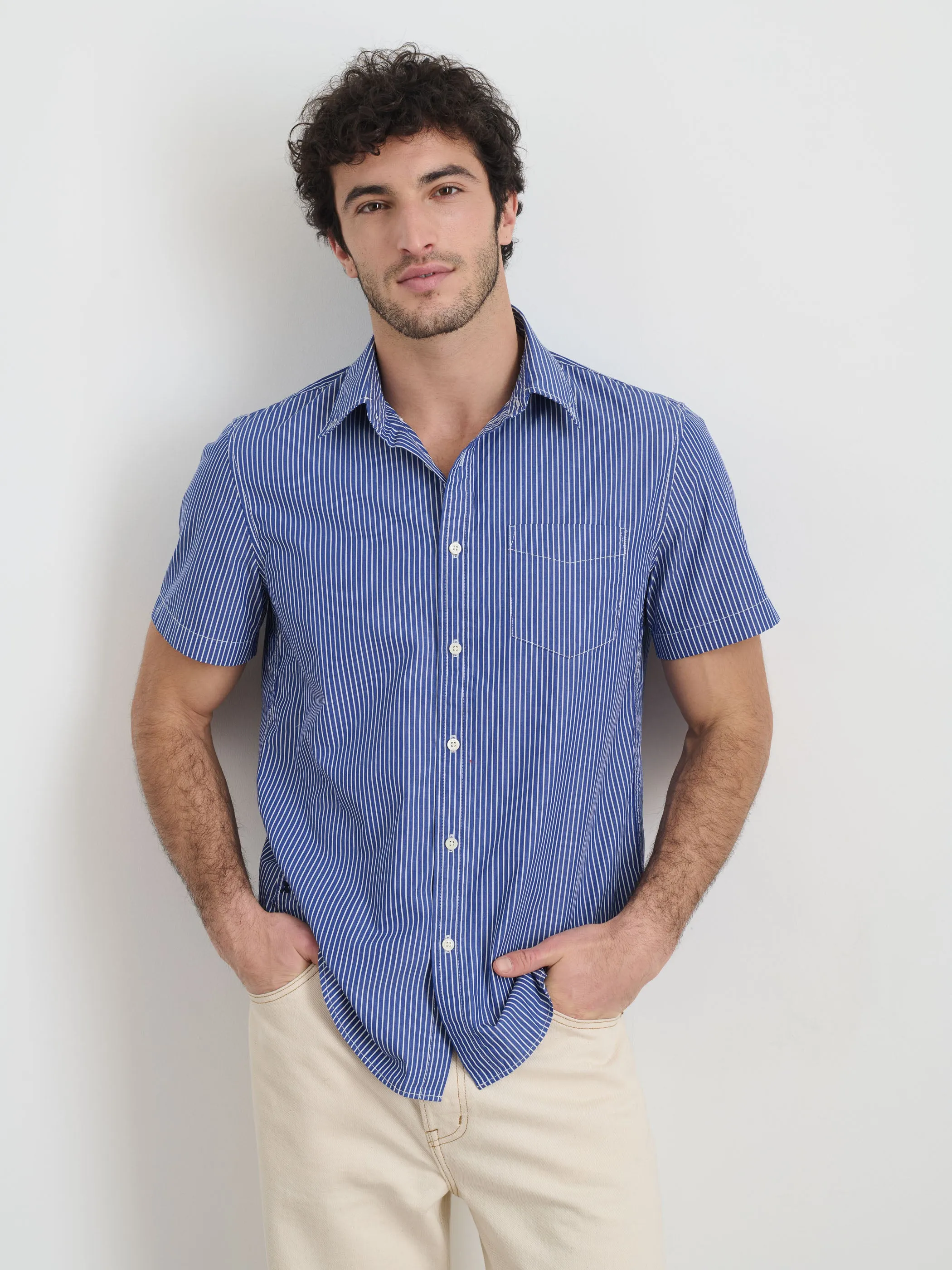 Short Sleeve Mill Shirt In Stripe