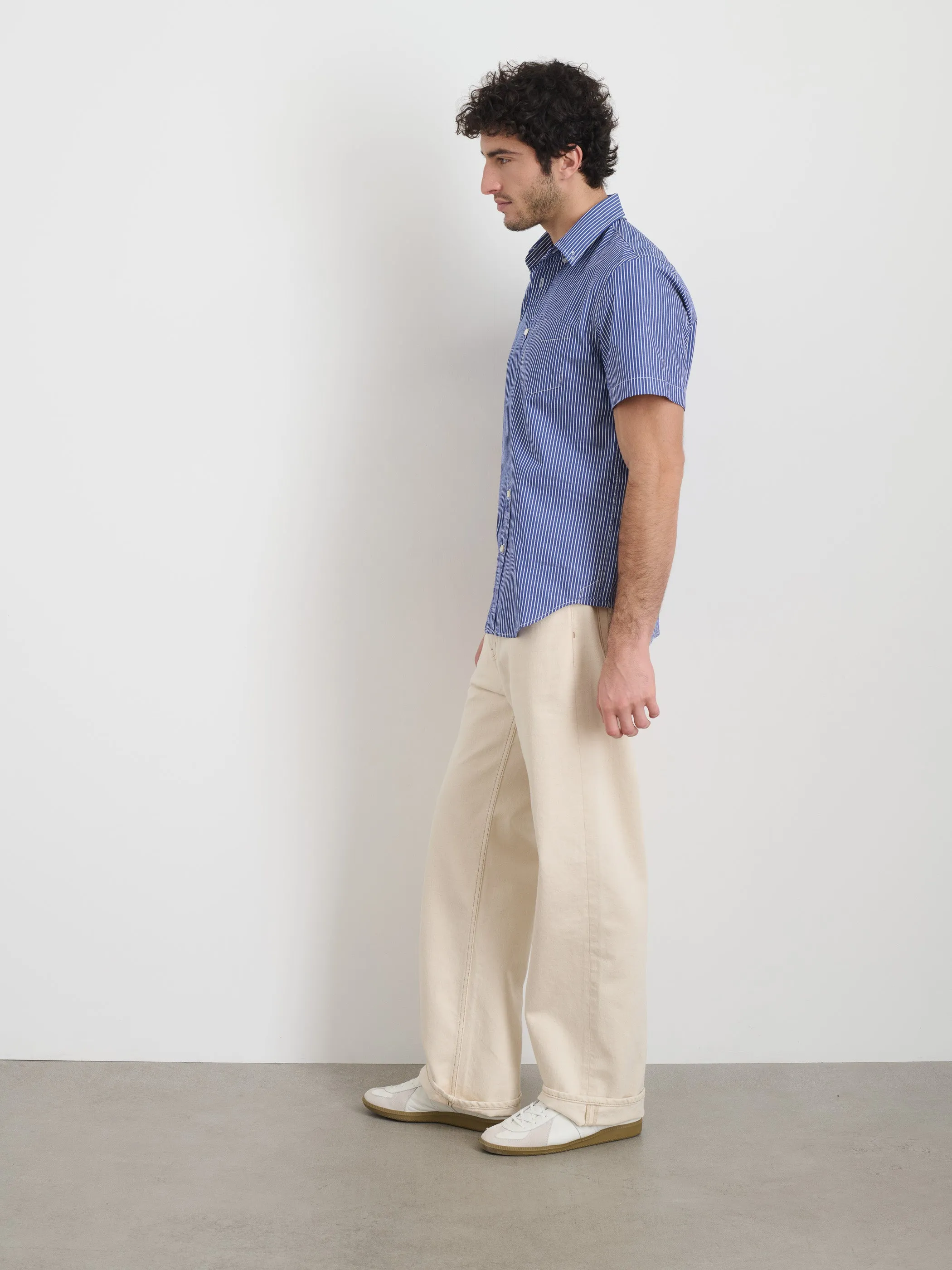 Short Sleeve Mill Shirt In Stripe