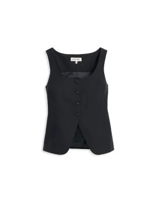 Soho Scoop Vest In Linen Cotton