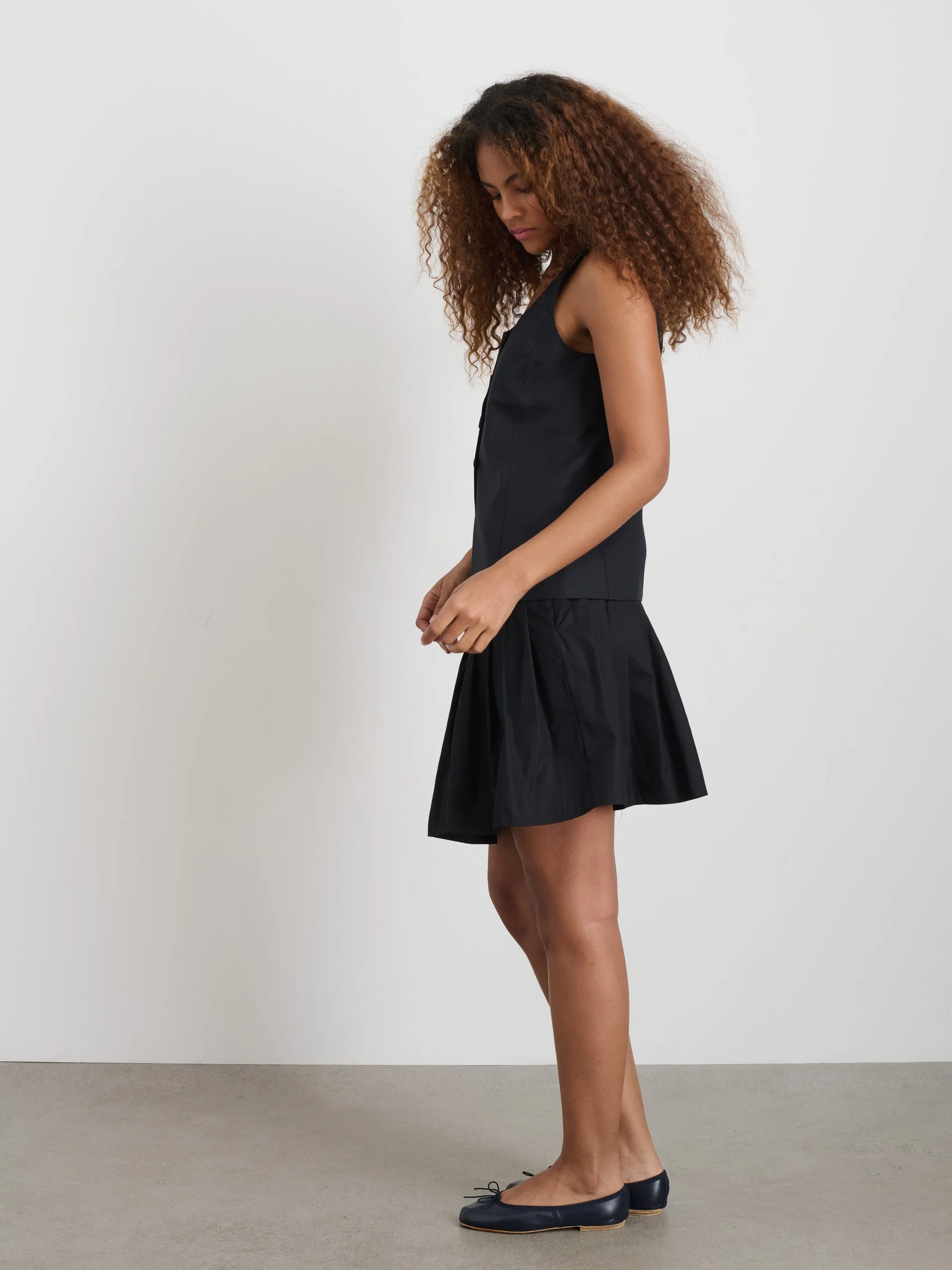 Soho Scoop Vest In Linen Cotton