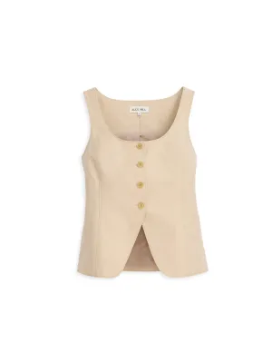 Soho Scoop Vest In Linen Cotton