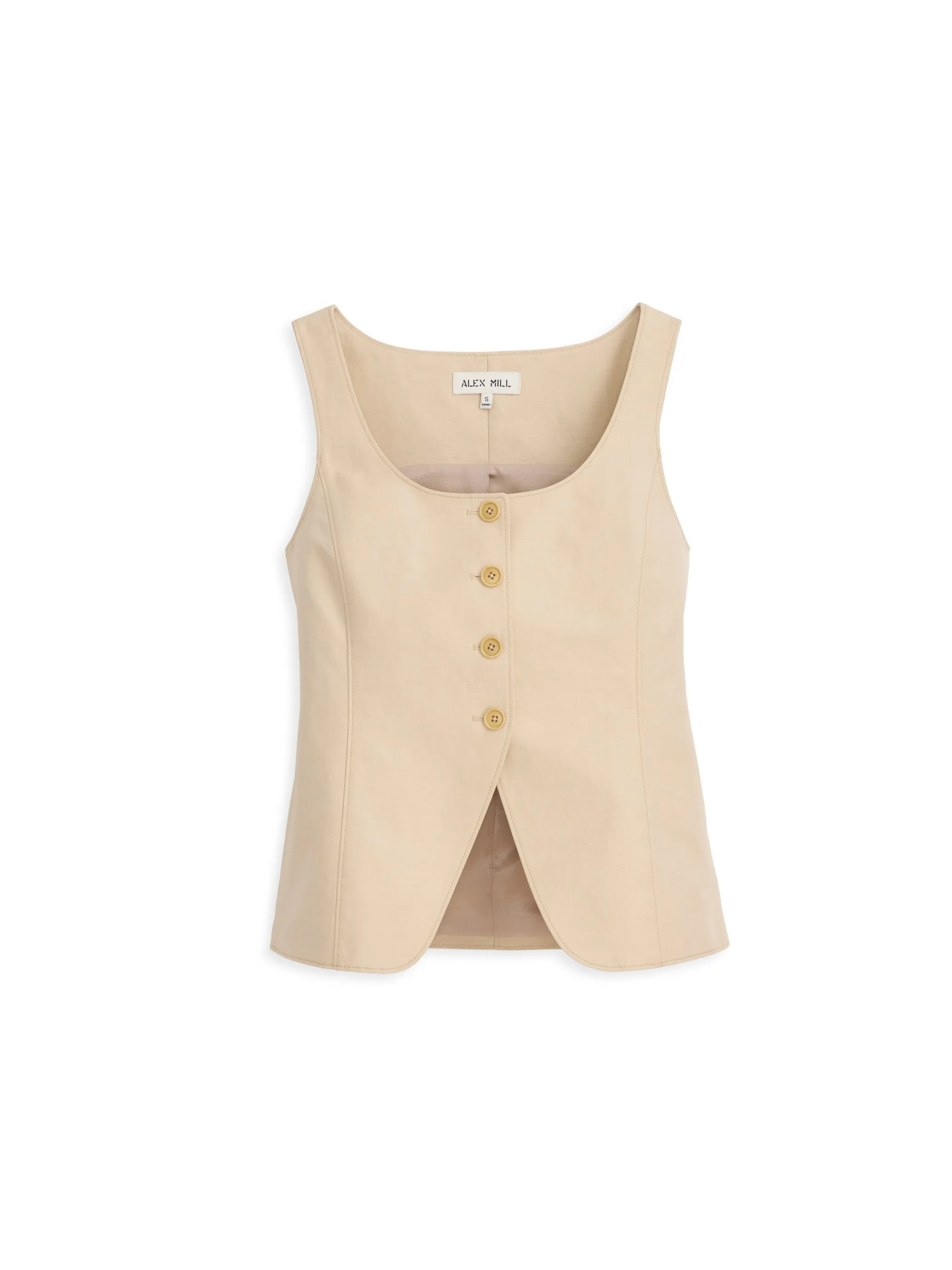 Soho Scoop Vest In Linen Cotton