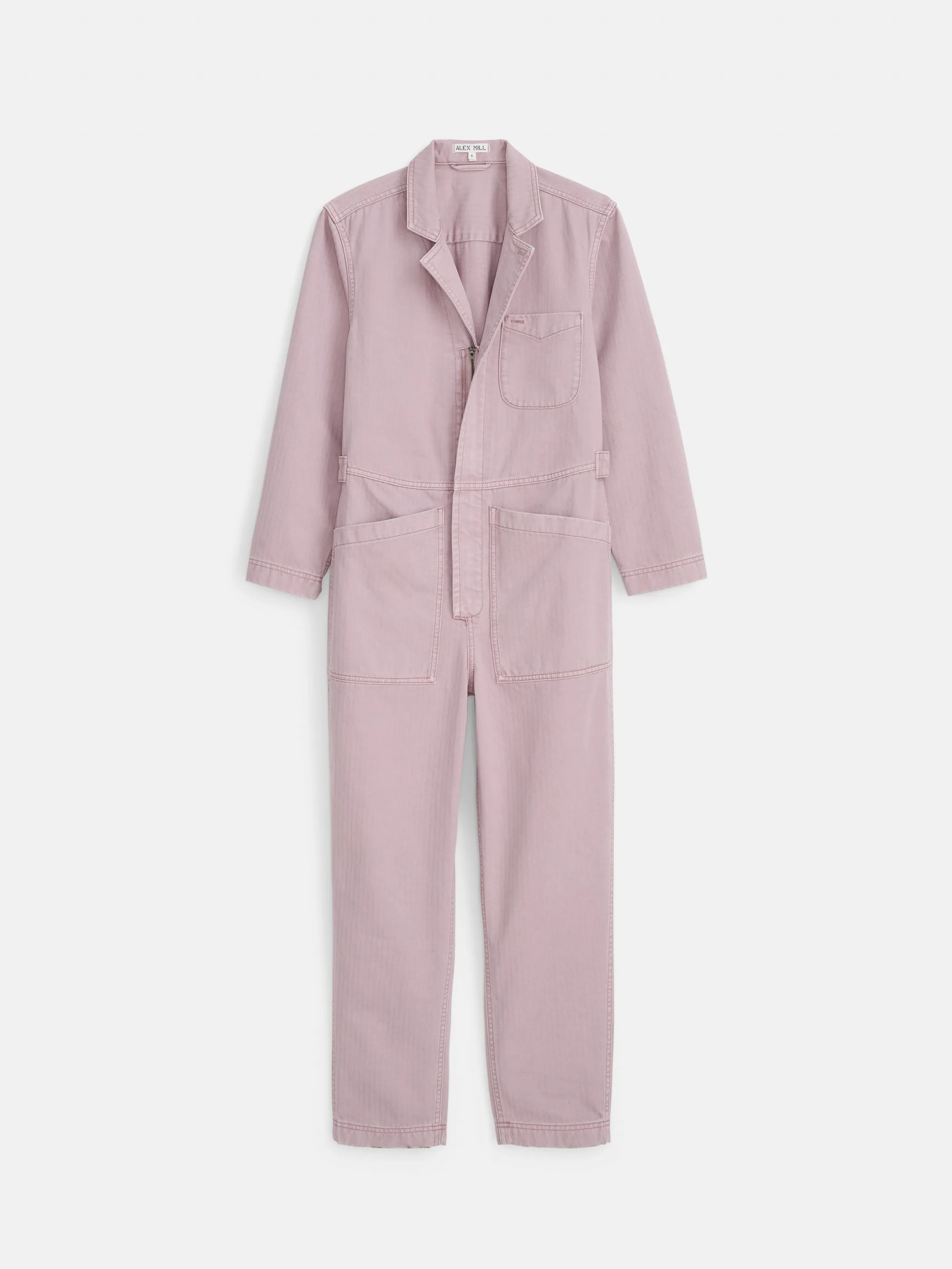Standard Zip Jumpsuit in Herringbone