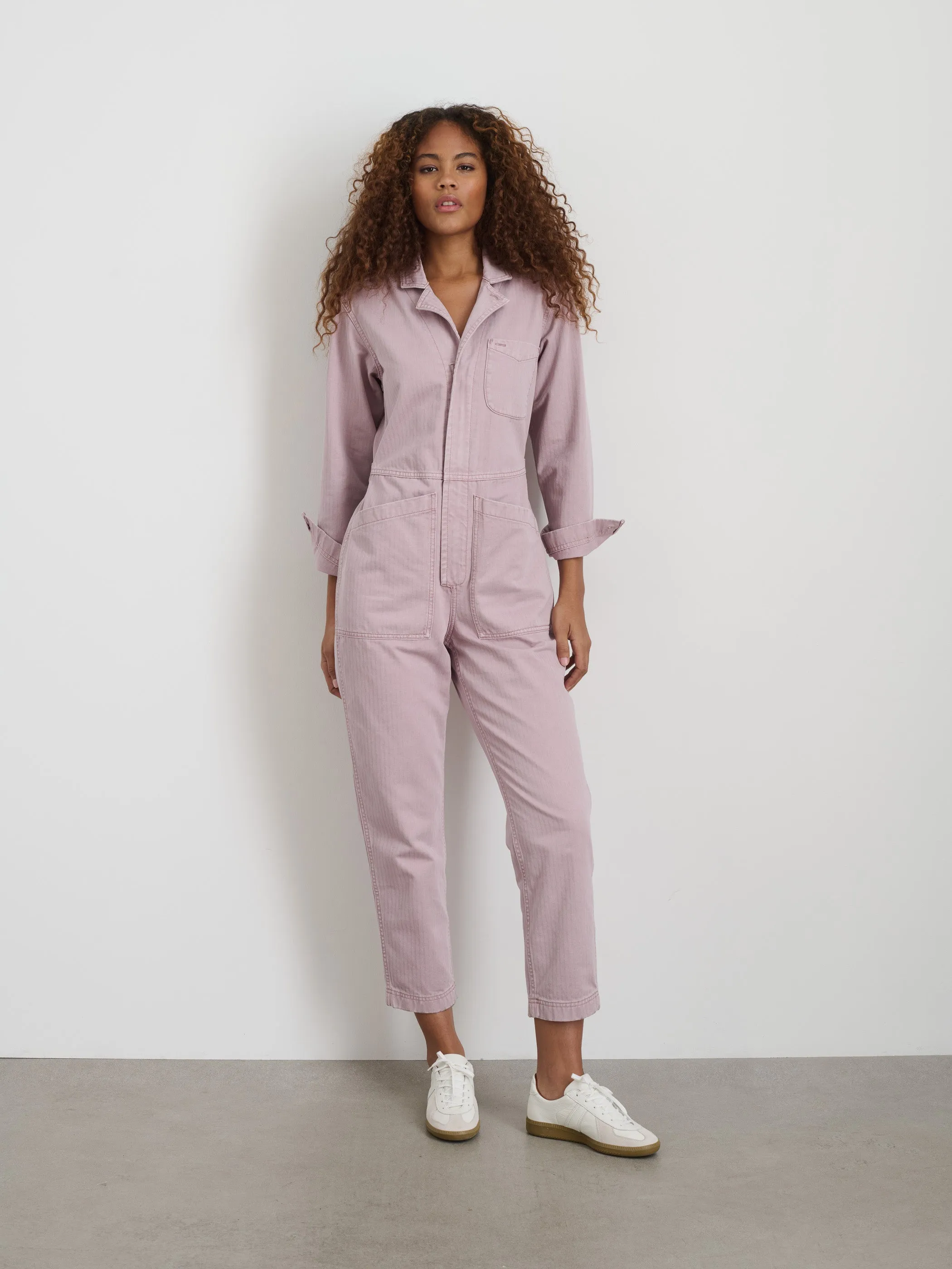 Standard Zip Jumpsuit in Herringbone