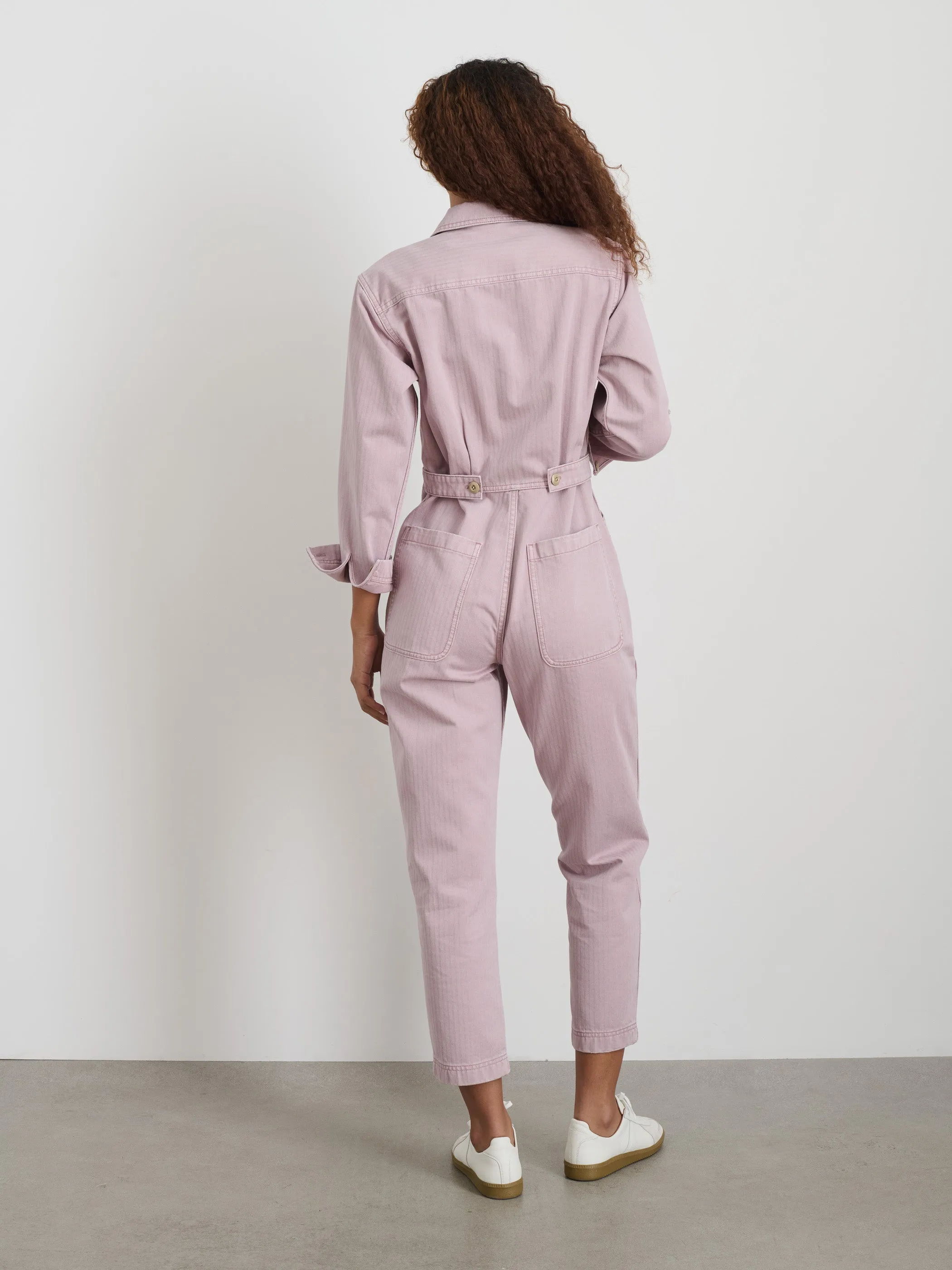 Standard Zip Jumpsuit in Herringbone