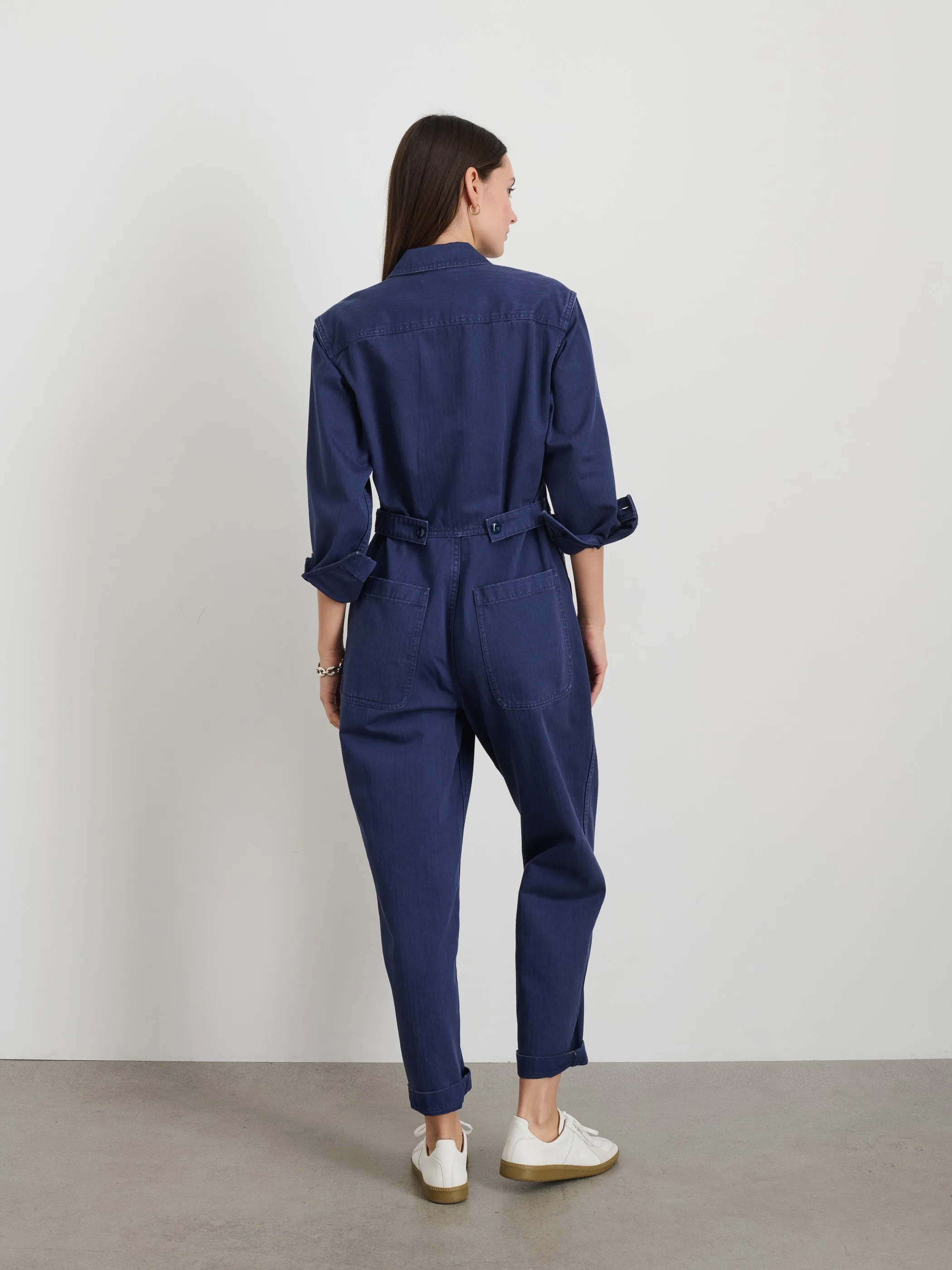 Standard Zip Jumpsuit in Herringbone