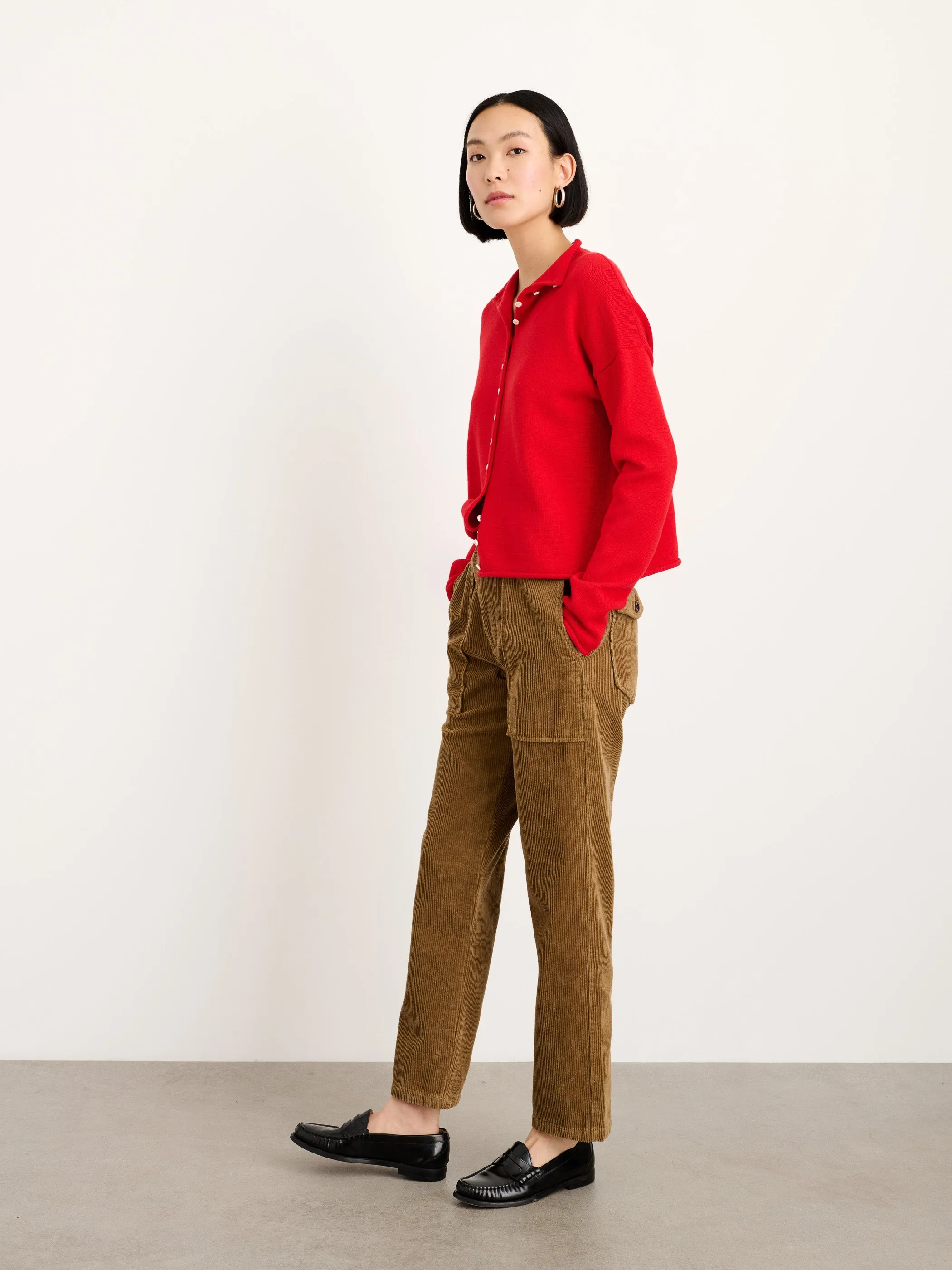 Taylor Rollneck Cardigan in Cotton Cashmere