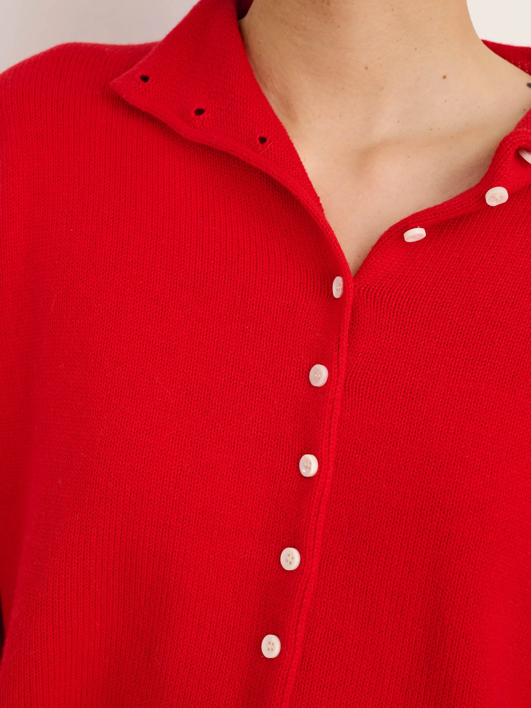 Taylor Rollneck Cardigan in Cotton Cashmere