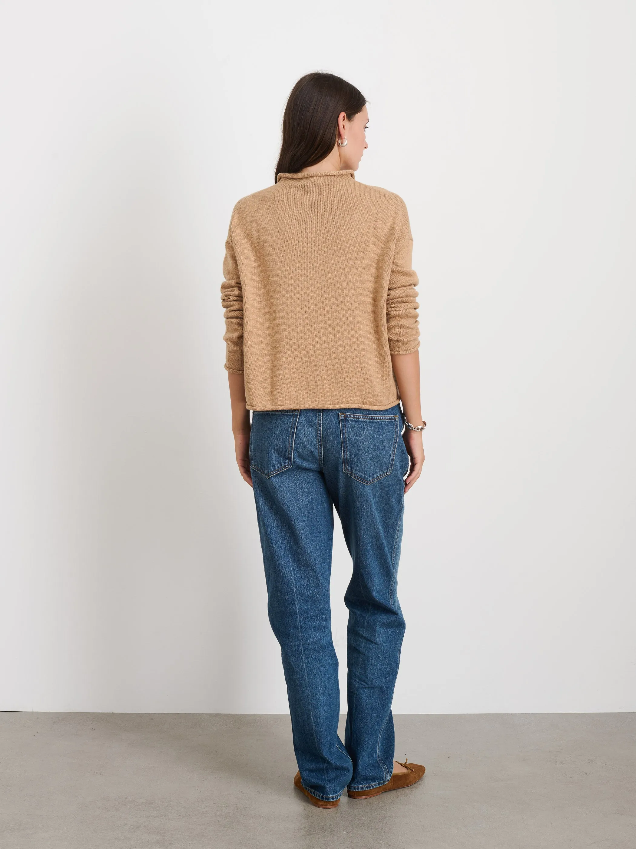 Taylor Rollneck Cardigan in Cotton Cashmere