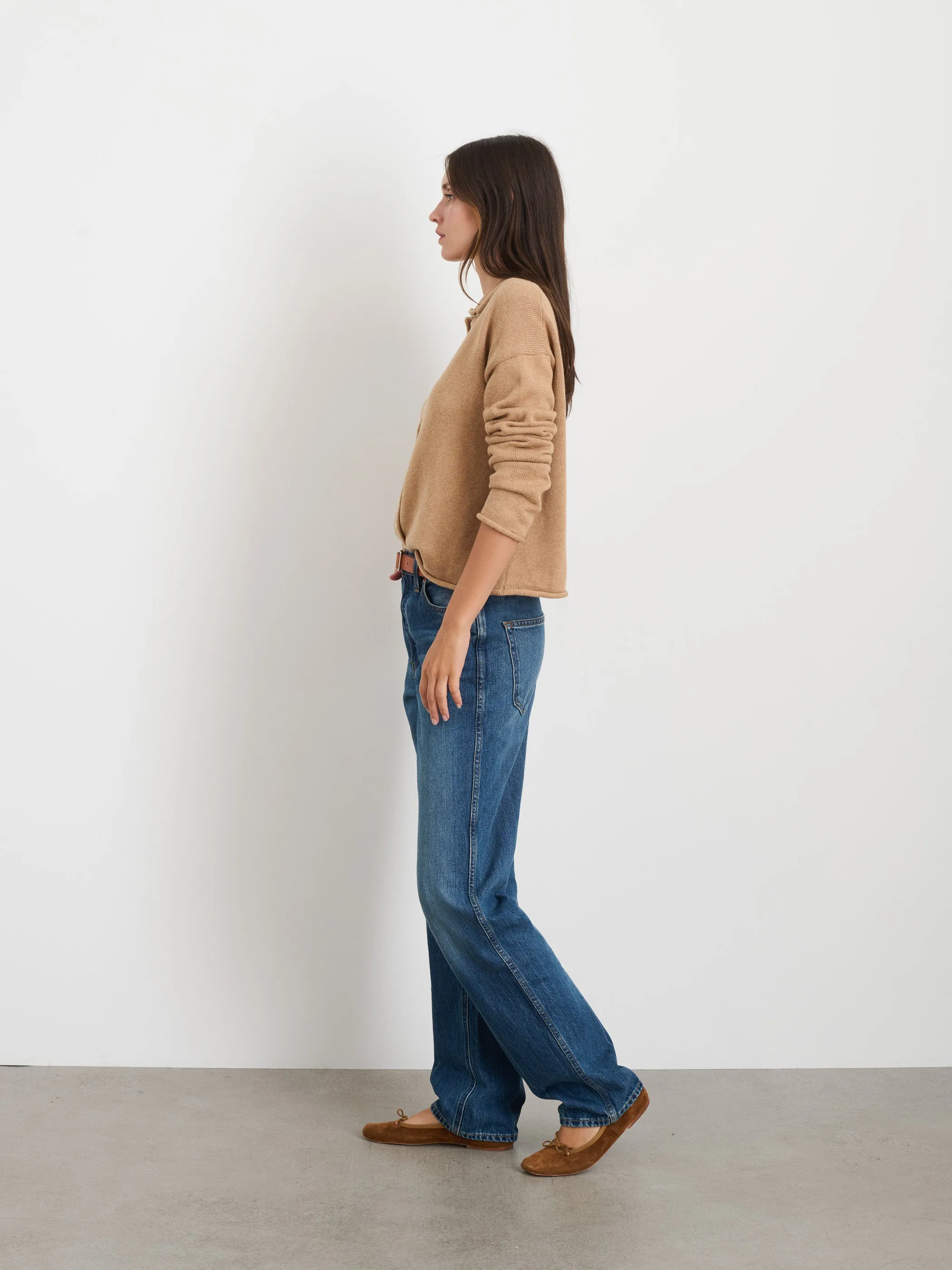 Taylor Rollneck Cardigan in Cotton Cashmere