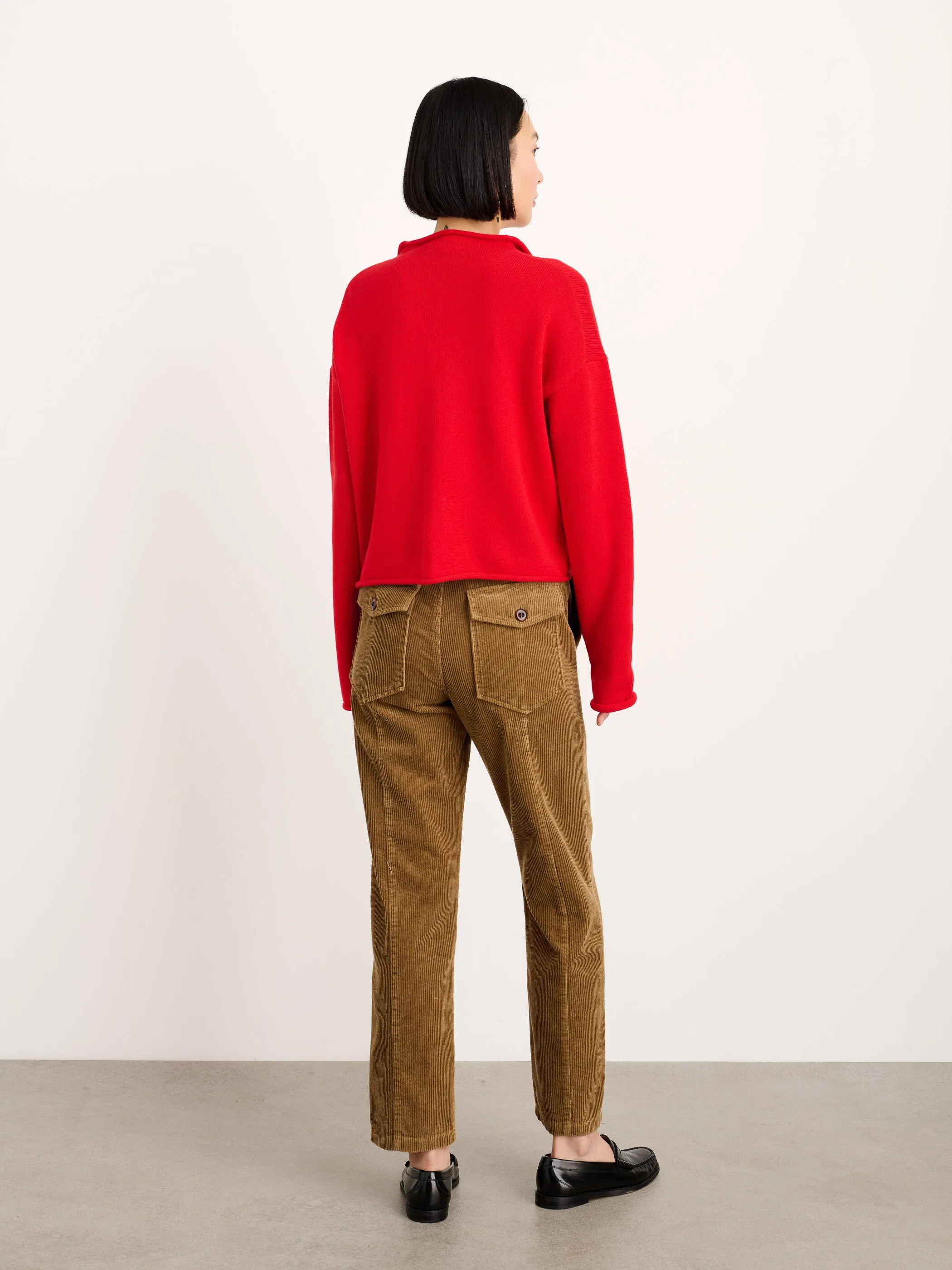 Taylor Rollneck Cardigan in Cotton Cashmere