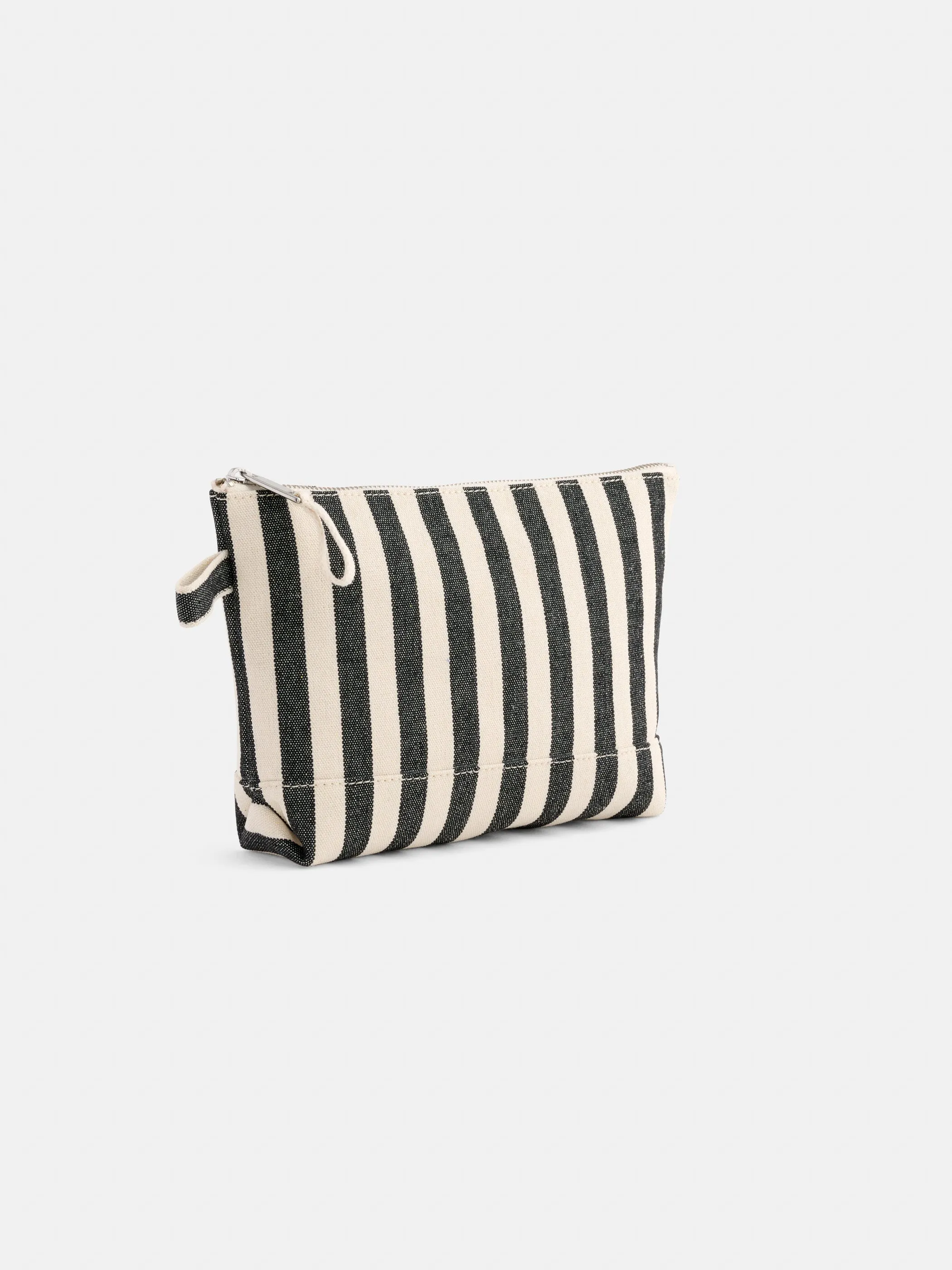 The Perfect Canvas Pouch in Black Stripe