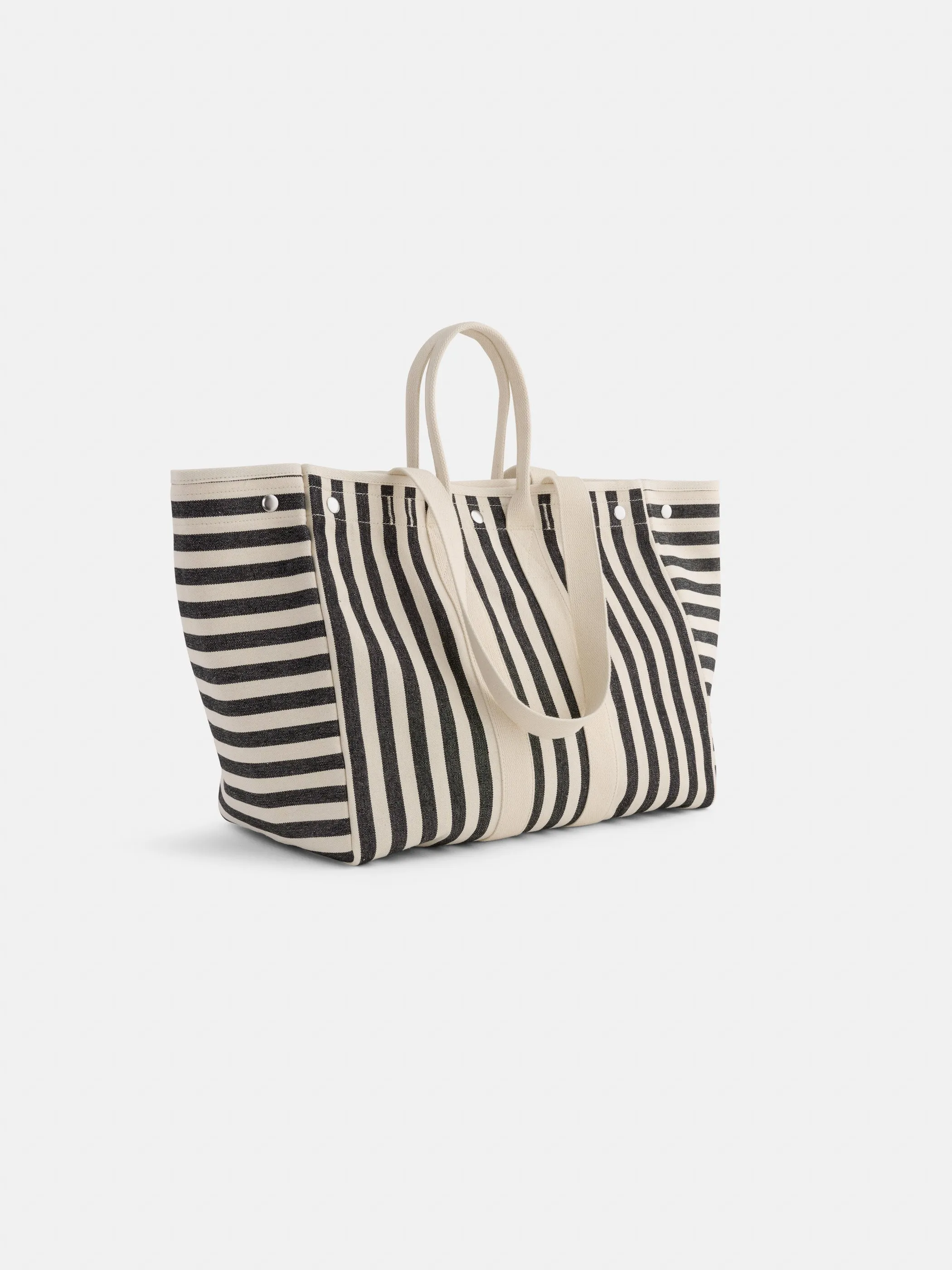 The Perfect Weekend Tote in Black Stripe