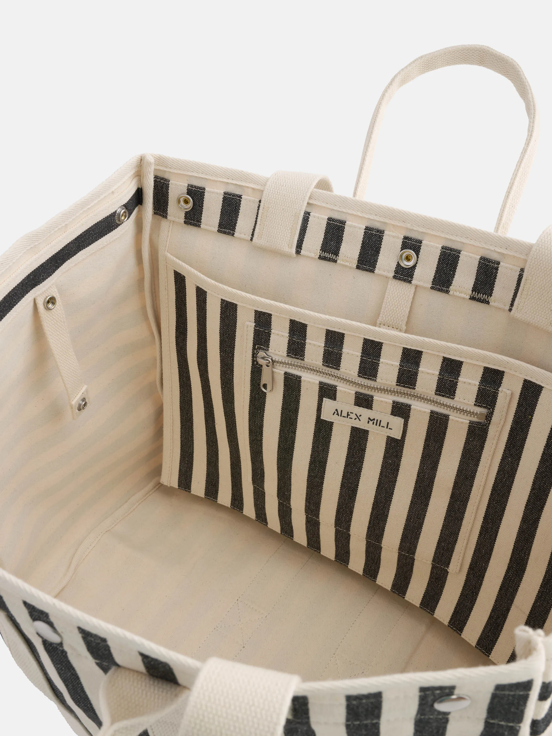 The Perfect Weekend Tote in Black Stripe