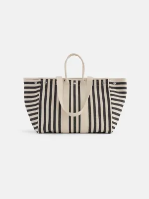 The Perfect Weekend Tote in Black Stripe