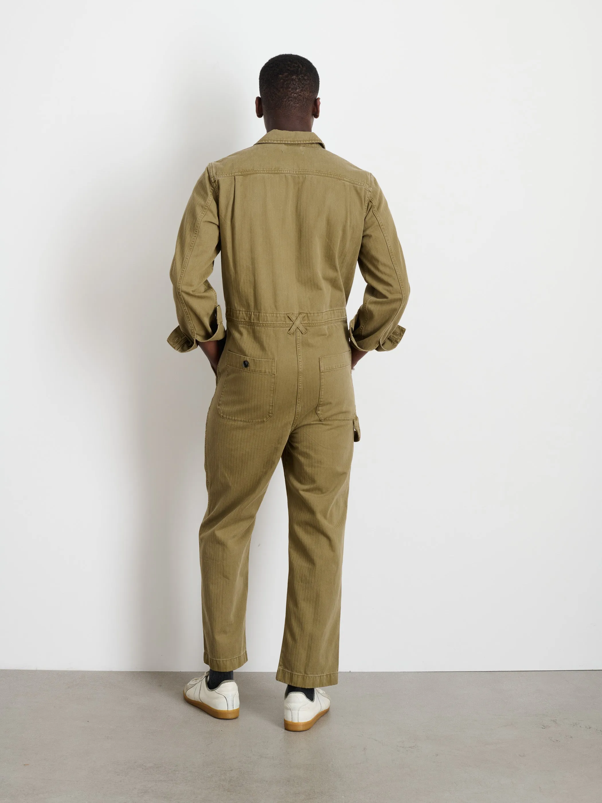 Zip Jumpsuit in Herringbone