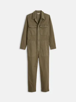 Zip Jumpsuit in Herringbone